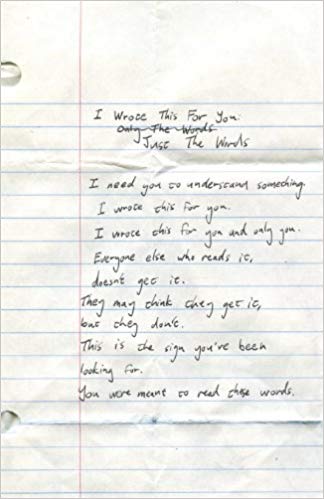 I Wrote This For You: Just The Words by Iain S. Thomas, book cover